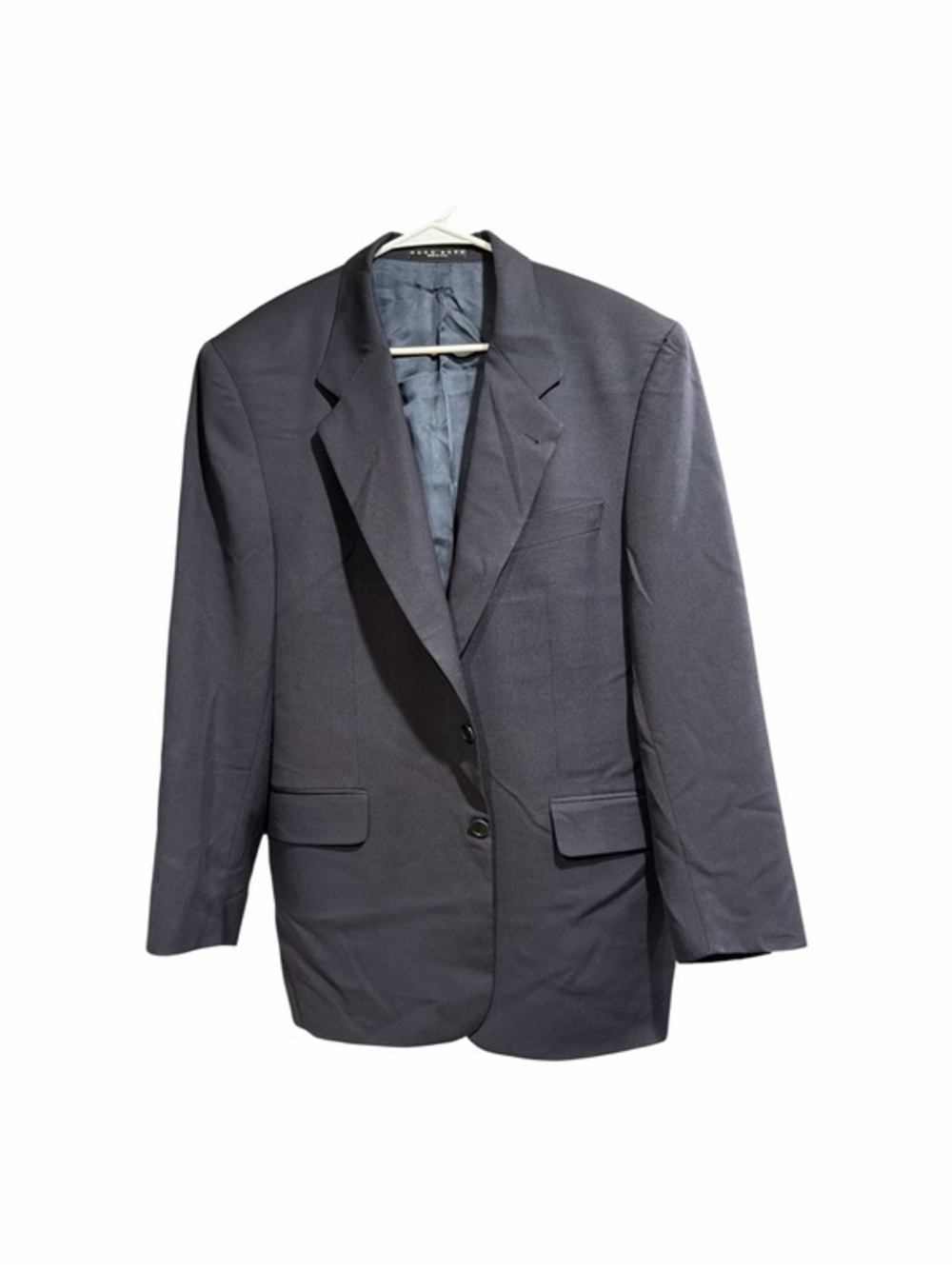 Hugo Boss Size 42R Gray Black Apollon Super 100 Wool Blazer Charcoal Made in USA